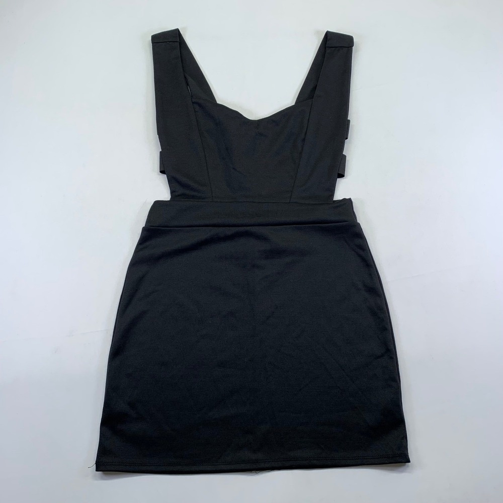 Streetwear‎ Society Black Mini Dress Size Large Cut Out Back Zipper Sleeveless